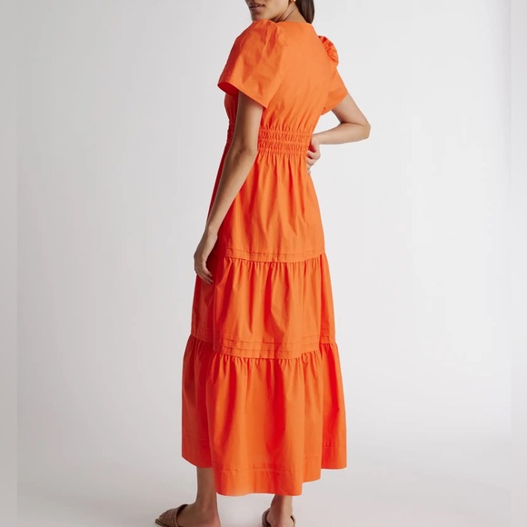 NWT NEW Quince Organic Cotton Poplin Tiered Maxi Dress - Picture 2 of 7